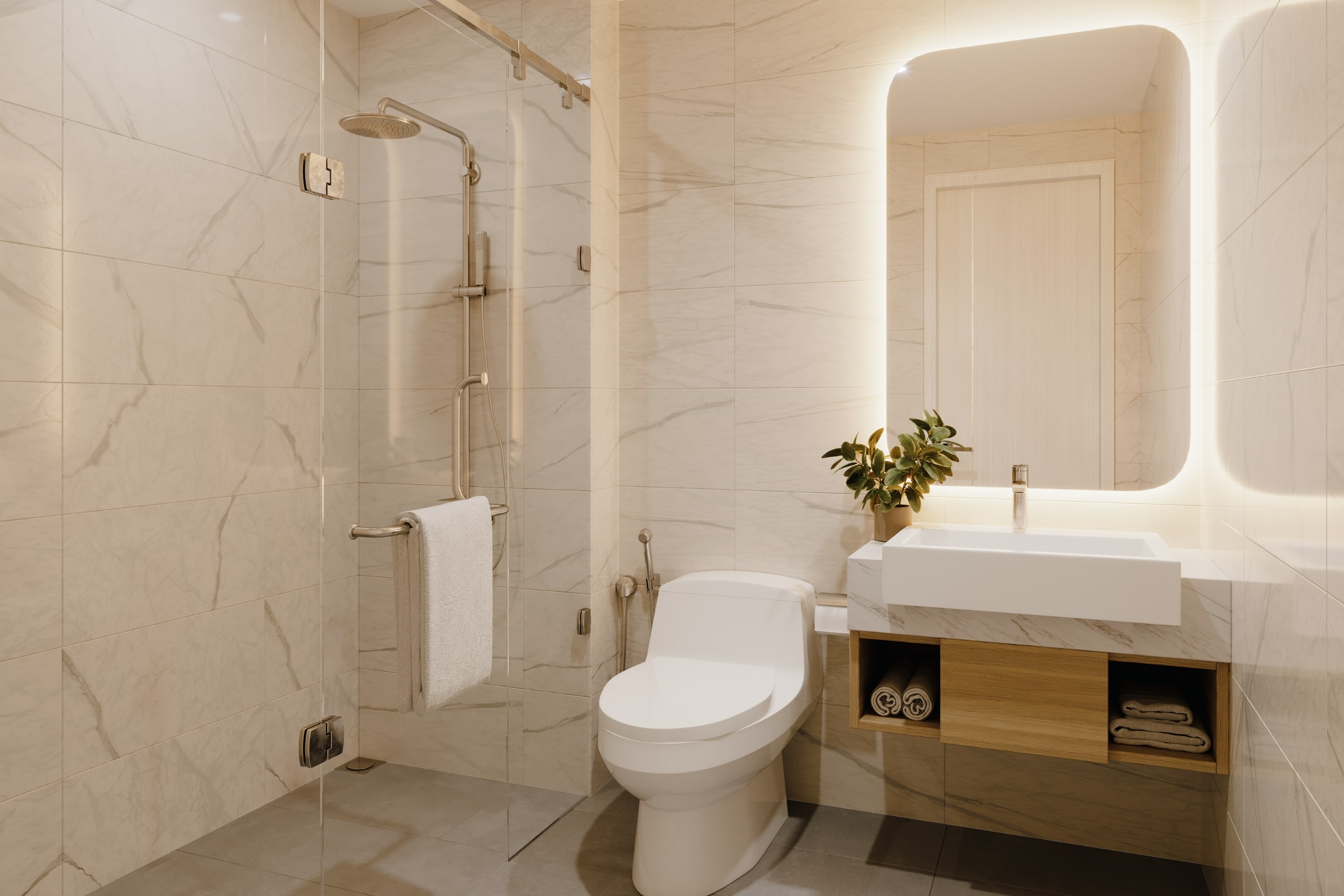 Bathroom with accent lighting